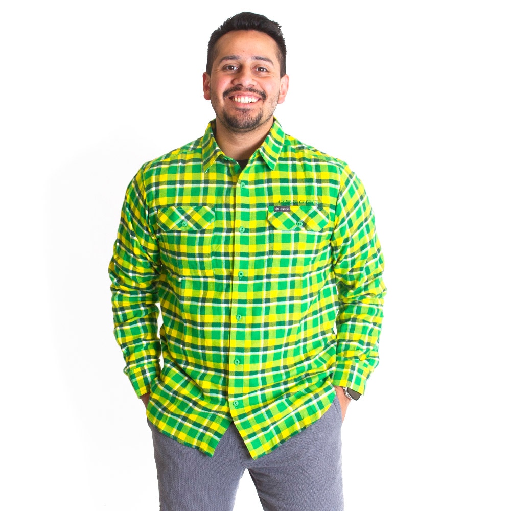 Oregon, Columbia, Green, Button Up/Button Down, Cotton, Men, Plaid, Flare Gun, Flannel, Shirt, 719934